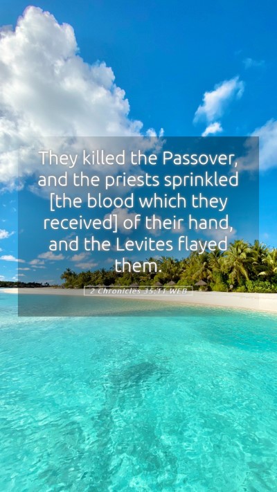 Picture 05 - 2 Chronicles 35:11 WEB Mobile Phone Wallpaper - They killed the Passover, and the priests - Mobile Bible Verse Wallpaper