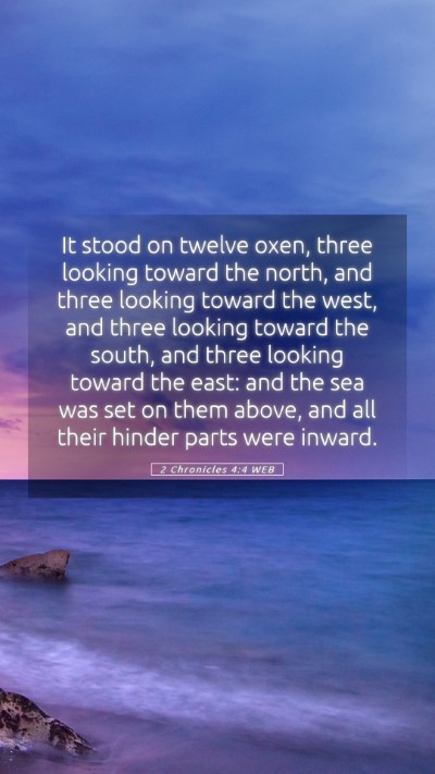 Picture 05 - 2 Chronicles 4:4 WEB Mobile Phone Wallpaper - It stood on twelve oxen, three looking toward the - Mobile Bible Verse Wallpaper