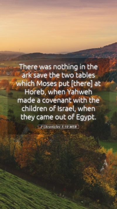 Picture 05 - 2 Chronicles 5:10 WEB Mobile Phone Wallpaper - There was nothing in the ark save the two tables - Mobile Bible Verse Wallpaper