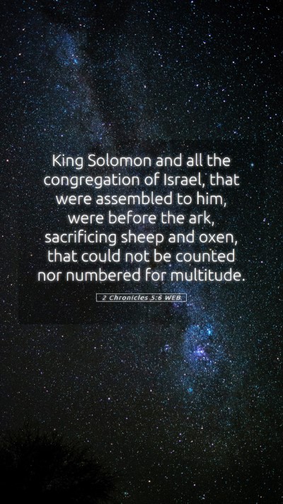 Picture 05 - 2 Chronicles 5:6 WEB Mobile Phone Wallpaper - King Solomon and all the congregation of Israel, - Mobile Bible Verse Wallpaper