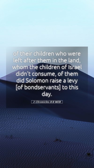 Picture 05 - 2 Chronicles 8:8 WEB Mobile Phone Wallpaper - of their children who were left after them in the - Mobile Bible Verse Wallpaper