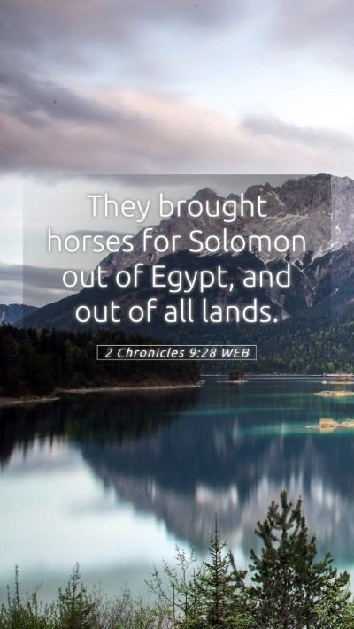 Picture 05 - 2 Chronicles 9:28 WEB Mobile Phone Wallpaper - They brought horses for Solomon out of Egypt, and - Mobile Bible Verse Wallpaper
