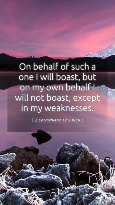 Picture 05 - 2 Corinthians 12:5 WEB Mobile Phone Wallpaper - On behalf of such a one I will boast, but on my - Mobile Bible Verse Wallpaper