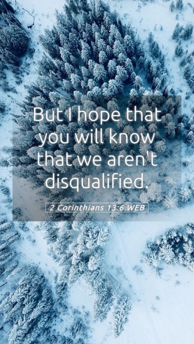 Picture 05 - 2 Corinthians 13:6 WEB Mobile Phone Wallpaper - But I hope that you will know that we aren't - Mobile Bible Verse Wallpaper