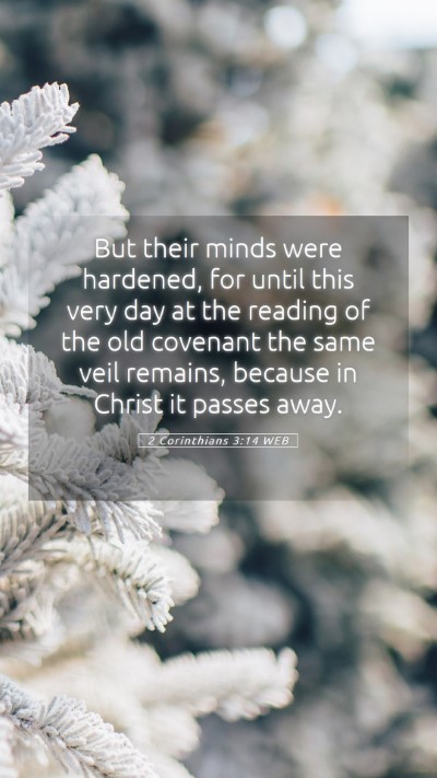 Picture 05 - 2 Corinthians 3:14 WEB Mobile Phone Wallpaper - But their minds were hardened, for until this - Mobile Bible Verse Wallpaper