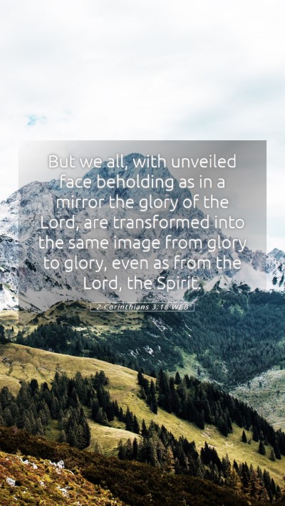 Picture 05 - 2 Corinthians 3:18 WEB Mobile Phone Wallpaper - But we all, with unveiled face beholding as in a - Mobile Bible Verse Wallpaper