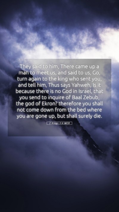 Picture 05 - 2 Kings 1:6 WEB Mobile Phone Wallpaper - They said to him, There came up a man to meet us, - Mobile Bible Verse Wallpaper