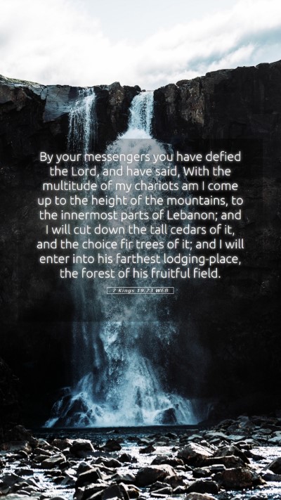 Picture 05 - 2 Kings 19:23 WEB Mobile Phone Wallpaper - By your messengers you have defied the Lord, and - Mobile Bible Verse Wallpaper