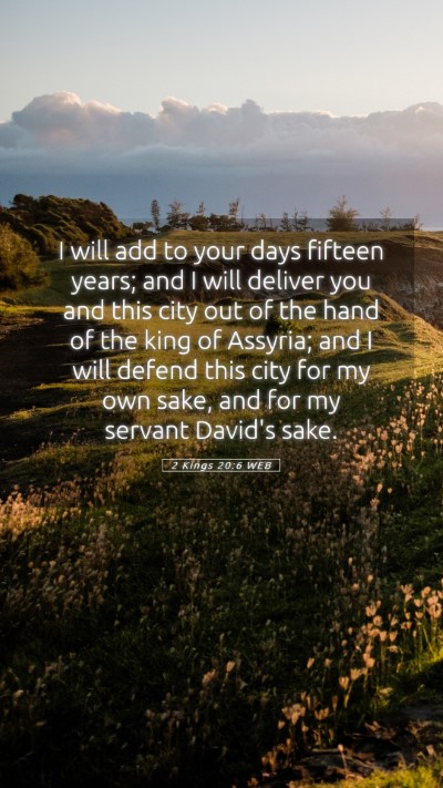 Picture 05 - 2 Kings 20:6 WEB Mobile Phone Wallpaper - I will add to your days fifteen years; and I will - Mobile Bible Verse Wallpaper