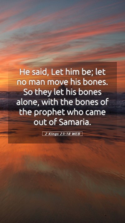 Picture 05 - 2 Kings 23:18 WEB Mobile Phone Wallpaper - He said, Let him be; let no man move his bones. - Mobile Bible Verse Wallpaper