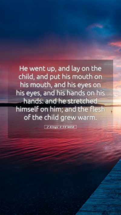 Picture 05 - 2 Kings 4:34 WEB Mobile Phone Wallpaper - He went up, and lay on the child, and put his - Mobile Bible Verse Wallpaper