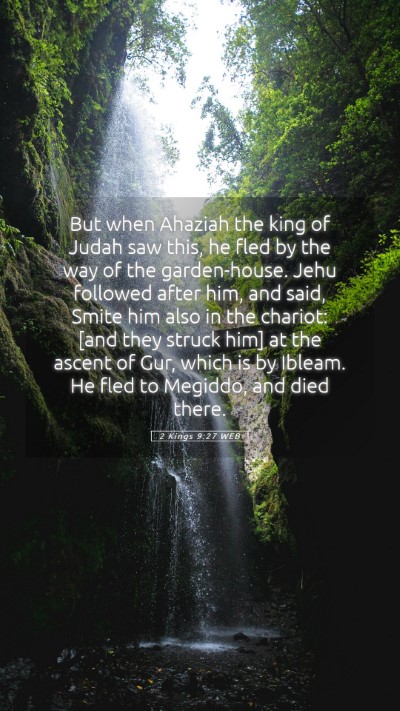 Picture 05 - 2 Kings 9:27 WEB Mobile Phone Wallpaper - But when Ahaziah the king of Judah saw this, he - Mobile Bible Verse Wallpaper