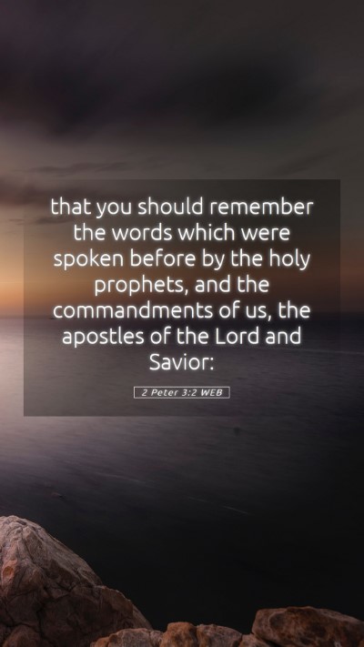 Picture 05 - 2 Peter 3:2 WEB Mobile Phone Wallpaper - that you should remember the words which were - Mobile Bible Verse Wallpaper