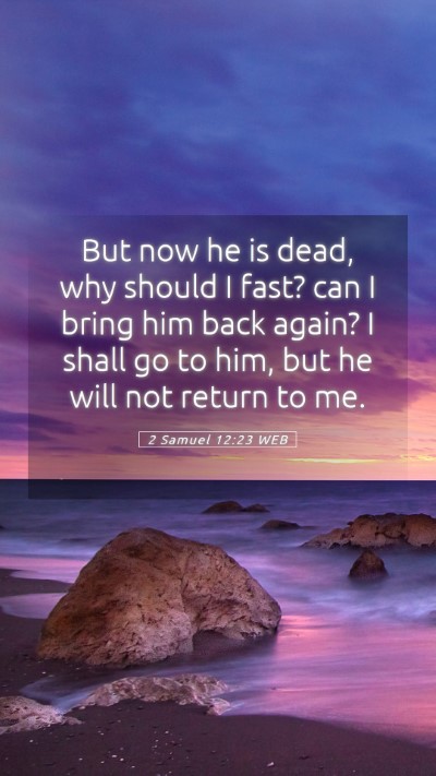 Picture 05 - 2 Samuel 12:23 WEB Mobile Phone Wallpaper - But now he is dead, why should I fast? can I - Mobile Bible Verse Wallpaper