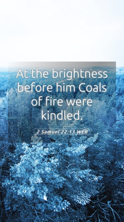 Picture 05 - 2 Samuel 22:13 WEB Mobile Phone Wallpaper - At the brightness before him Coals of fire were - Mobile Bible Verse Wallpaper