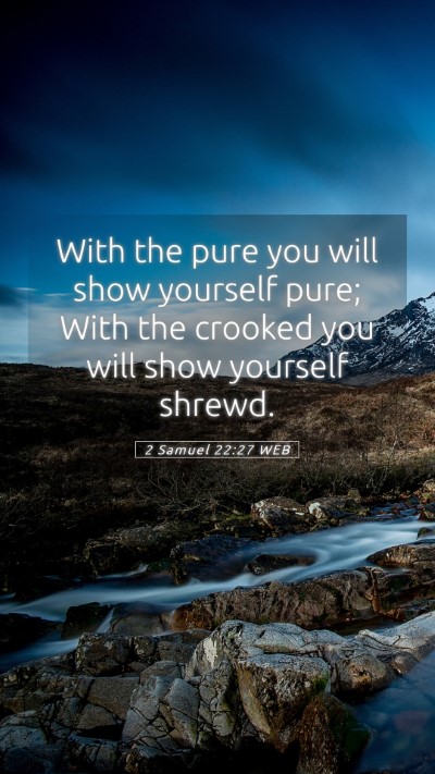 Picture 05 - 2 Samuel 22:27 WEB Mobile Phone Wallpaper - With the pure you will show yourself pure; With - Mobile Bible Verse Wallpaper