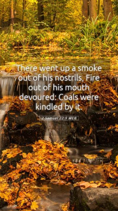 Picture 05 - 2 Samuel 22:9 WEB Mobile Phone Wallpaper - There went up a smoke out of his nostrils, Fire - Mobile Bible Verse Wallpaper