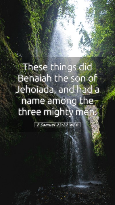 Picture 05 - 2 Samuel 23:22 WEB Mobile Phone Wallpaper - These things did Benaiah the son of Jehoiada, and - Mobile Bible Verse Wallpaper