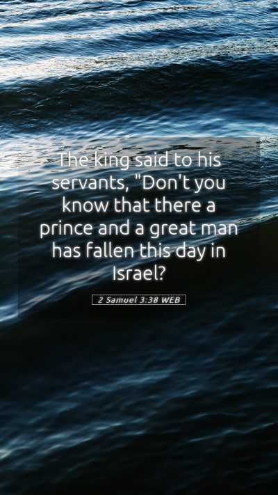 Picture 05 - 2 Samuel 3:38 WEB Mobile Phone Wallpaper - The king said to his servants, 