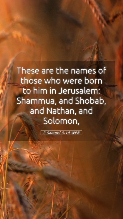 Picture 05 - 2 Samuel 5:14 WEB Mobile Phone Wallpaper - These are the names of those who were born to him - Mobile Bible Verse Wallpaper