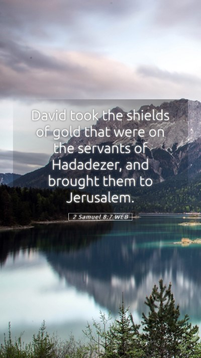 Picture 05 - 2 Samuel 8:7 WEB Mobile Phone Wallpaper - David took the shields of gold that were on the - Mobile Bible Verse Wallpaper