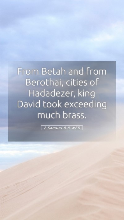 Picture 05 - 2 Samuel 8:8 WEB Mobile Phone Wallpaper - From Betah and from Berothai, cities of - Mobile Bible Verse Wallpaper