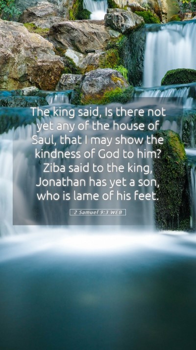 Picture 05 - 2 Samuel 9:3 WEB Mobile Phone Wallpaper - The king said, Is there not yet any of the house - Mobile Bible Verse Wallpaper