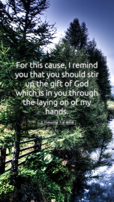 Picture 05 - 2 Timothy 1:6 WEB Mobile Phone Wallpaper - For this cause, I remind you that you should stir - Mobile Bible Verse Wallpaper