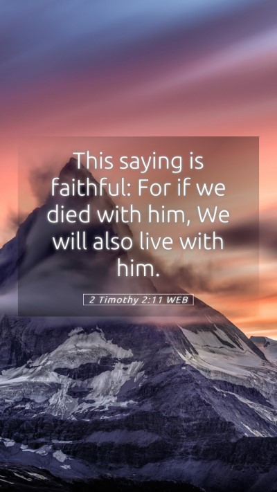 Picture 05 - 2 Timothy 2:11 WEB Mobile Phone Wallpaper - This saying is faithful: For if we died with him, - Mobile Bible Verse Wallpaper