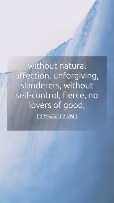 Picture 05 - 2 Timothy 3:3 WEB Mobile Phone Wallpaper - without natural affection, unforgiving, - Mobile Bible Verse Wallpaper