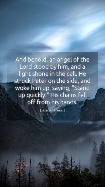 Picture 05 - Acts 12:7 WEB Mobile Phone Wallpaper - And behold, an angel of the Lord stood by him, - Mobile Bible Verse Wallpaper