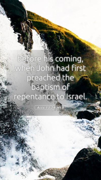 Picture 05 - Acts 13:24 WEB Mobile Phone Wallpaper - before his coming, when John had first preached - Mobile Bible Verse Wallpaper