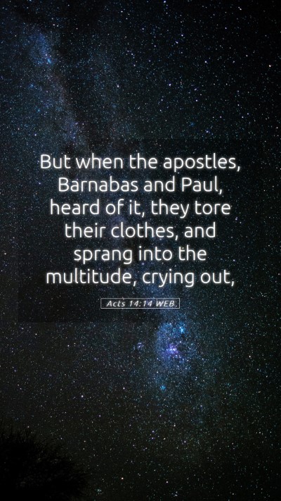 Picture 05 - Acts 14:14 WEB Mobile Phone Wallpaper - But when the apostles, Barnabas and Paul, heard - Mobile Bible Verse Wallpaper