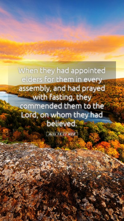 Picture 05 - Acts 14:23 WEB Mobile Phone Wallpaper - When they had appointed elders for them in every - Mobile Bible Verse Wallpaper