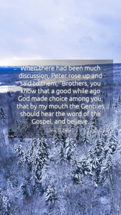 Picture 05 - Acts 15:7 WEB Mobile Phone Wallpaper - When there had been much discussion, Peter rose - Mobile Bible Verse Wallpaper