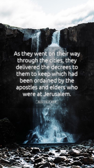 Picture 05 - Acts 16:4 WEB Mobile Phone Wallpaper - As they went on their way through the cities, - Mobile Bible Verse Wallpaper