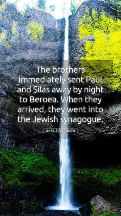 Picture 05 - Acts 17:10 WEB Mobile Phone Wallpaper - The brothers immediately sent Paul and Silas away - Mobile Bible Verse Wallpaper