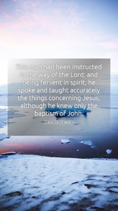 Picture 05 - Acts 18:25 WEB Mobile Phone Wallpaper - This man had been instructed in the way of the - Mobile Bible Verse Wallpaper