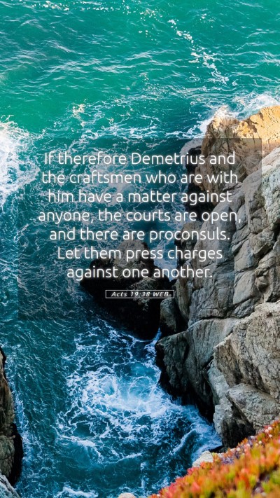 Picture 05 - Acts 19:38 WEB Mobile Phone Wallpaper - If therefore Demetrius and the craftsmen who are - Mobile Bible Verse Wallpaper