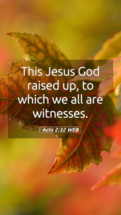 Picture 05 - Acts 2:32 WEB Mobile Phone Wallpaper - This Jesus God raised up, to which we all are - Mobile Bible Verse Wallpaper