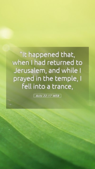 Picture 05 - Acts 22:17 WEB Mobile Phone Wallpaper - 