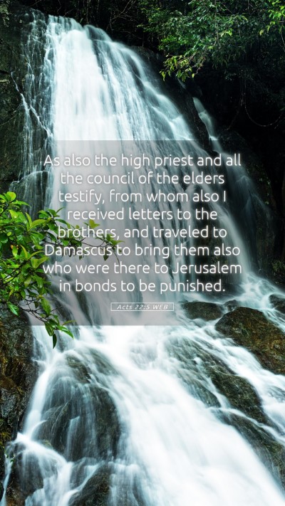 Picture 05 - Acts 22:5 WEB Mobile Phone Wallpaper - As also the high priest and all the council of - Mobile Bible Verse Wallpaper