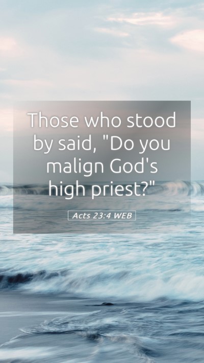 Picture 05 - Acts 23:4 WEB Mobile Phone Wallpaper - Those who stood by said, 