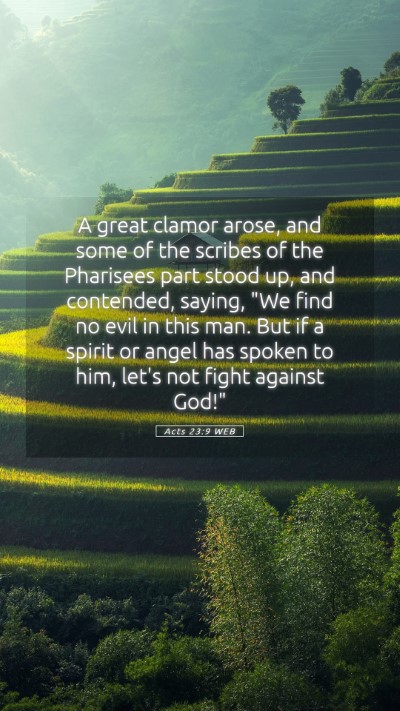 Picture 05 - Acts 23:9 WEB Mobile Phone Wallpaper - A great clamor arose, and some of the scribes of - Mobile Bible Verse Wallpaper