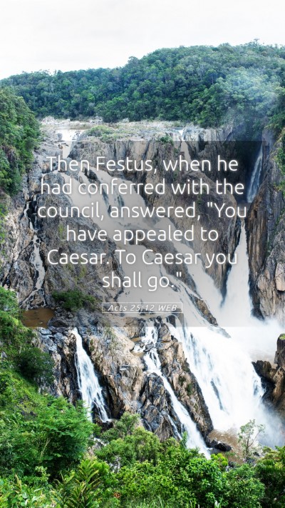 Picture 05 - Acts 25:12 WEB Mobile Phone Wallpaper - Then Festus, when he had conferred with the - Mobile Bible Verse Wallpaper