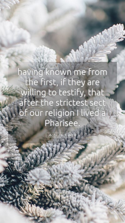 Picture 05 - Acts 26:5 WEB Mobile Phone Wallpaper - having known me from the first, if they are - Mobile Bible Verse Wallpaper