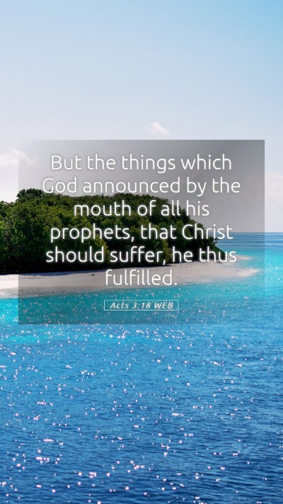 Picture 05 - Acts 3:18 WEB Mobile Phone Wallpaper - But the things which God announced by the mouth - Mobile Bible Verse Wallpaper