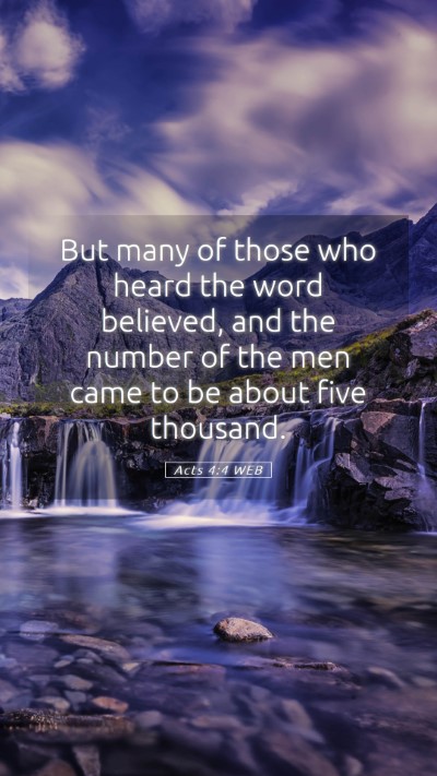 Picture 05 - Acts 4:4 WEB Mobile Phone Wallpaper - But many of those who heard the word believed, - Mobile Bible Verse Wallpaper