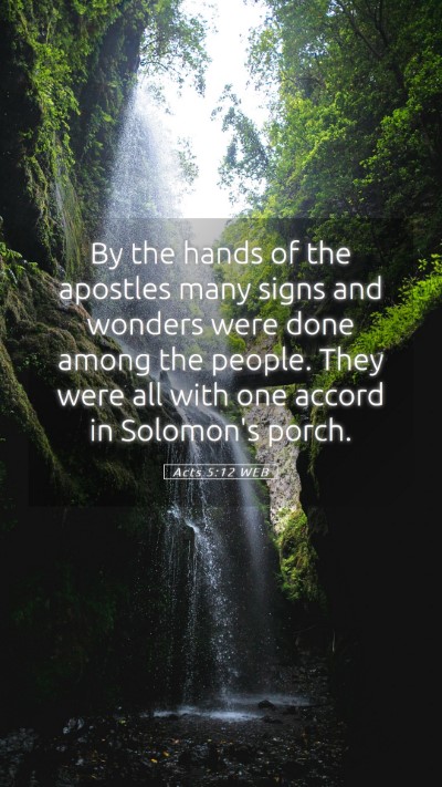 Picture 05 - Acts 5:12 WEB Mobile Phone Wallpaper - By the hands of the apostles many signs and - Mobile Bible Verse Wallpaper