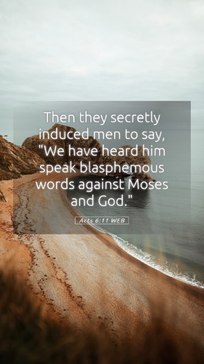 Picture 05 - Acts 6:11 WEB Mobile Phone Wallpaper - Then they secretly induced men to say, 